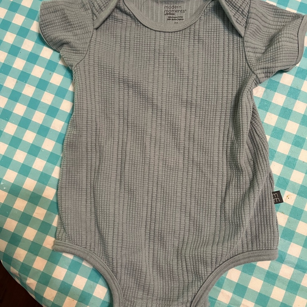 Modern Moments Ribbed Gray Baby Bodysuit